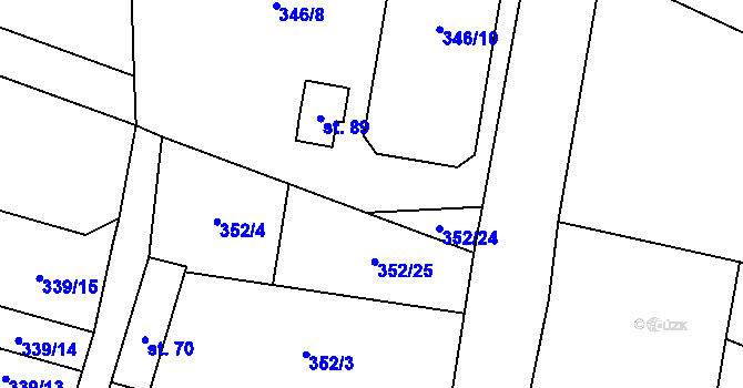 Parcela st. 352/23 v KÚ Heřmaneč, Katastrální mapa