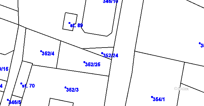 Parcela st. 352/24 v KÚ Heřmaneč, Katastrální mapa
