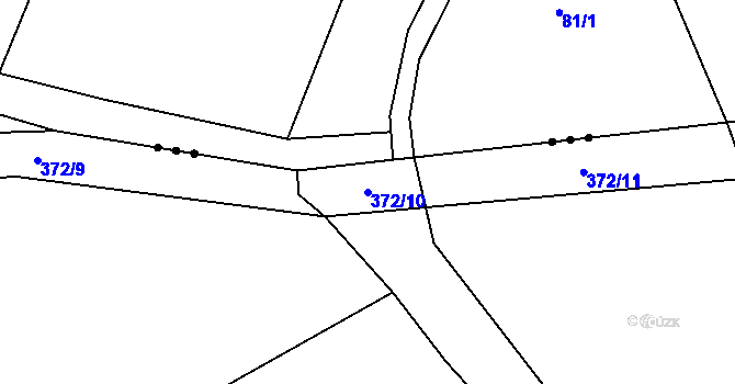 Parcela st. 372/10 v KÚ Heřmaneč, Katastrální mapa