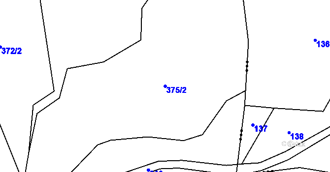 Parcela st. 375/2 v KÚ Heřmaneč, Katastrální mapa