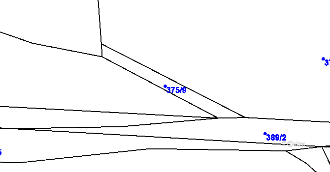 Parcela st. 375/9 v KÚ Heřmaneč, Katastrální mapa