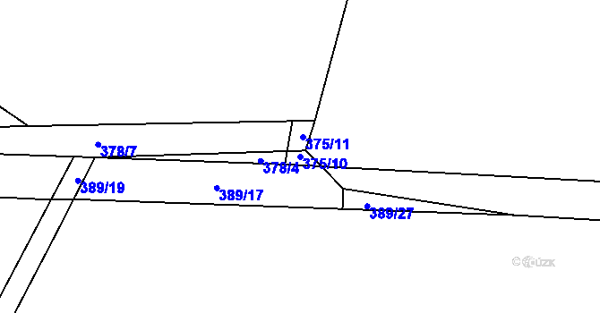 Parcela st. 375/10 v KÚ Heřmaneč, Katastrální mapa