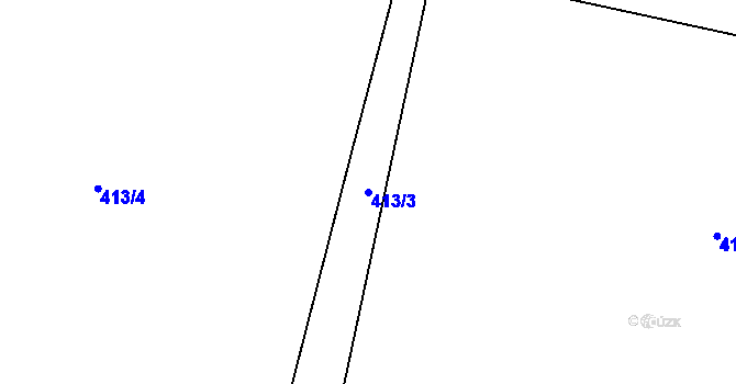 Parcela st. 413/3 v KÚ Heřmaneč, Katastrální mapa
