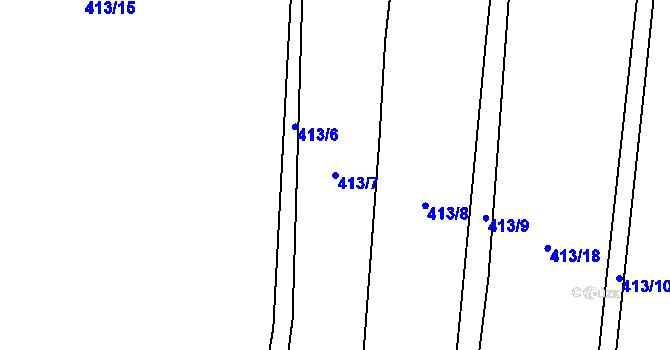 Parcela st. 413/7 v KÚ Heřmaneč, Katastrální mapa