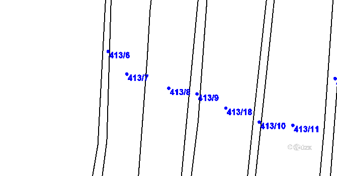 Parcela st. 413/8 v KÚ Heřmaneč, Katastrální mapa