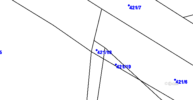 Parcela st. 421/18 v KÚ Heřmaneč, Katastrální mapa