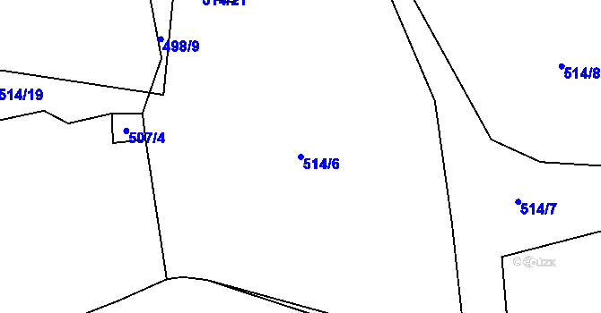 Parcela st. 514/6 v KÚ Heřmaneč, Katastrální mapa