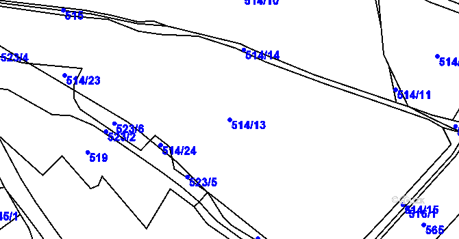Parcela st. 514/13 v KÚ Heřmaneč, Katastrální mapa