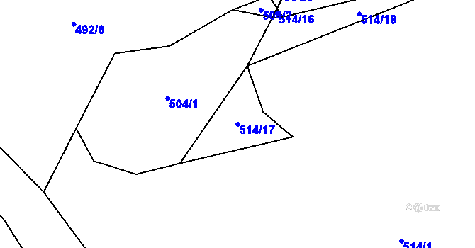 Parcela st. 514/17 v KÚ Heřmaneč, Katastrální mapa