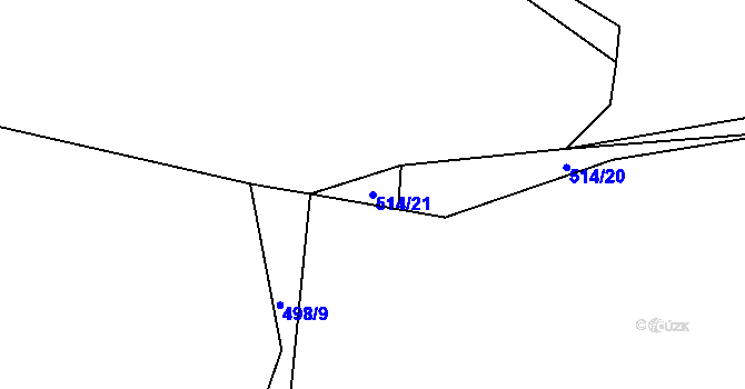 Parcela st. 514/21 v KÚ Heřmaneč, Katastrální mapa
