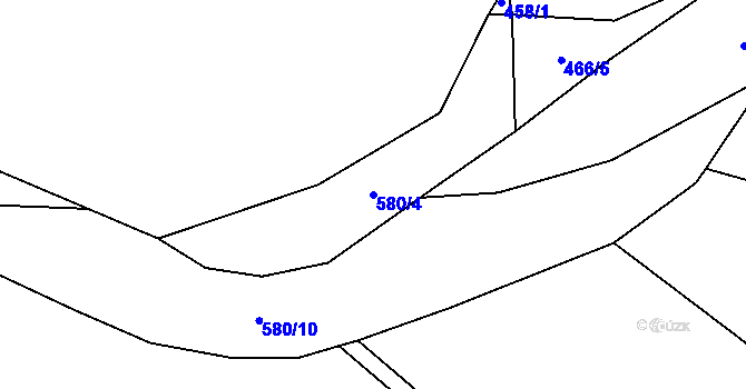 Parcela st. 580/4 v KÚ Heřmaneč, Katastrální mapa