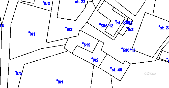 Parcela st. 21 v KÚ Heřmaneč, Katastrální mapa