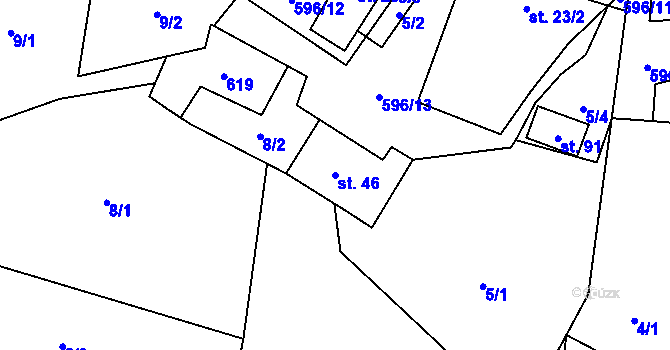 Parcela st. 46 v KÚ Heřmaneč, Katastrální mapa