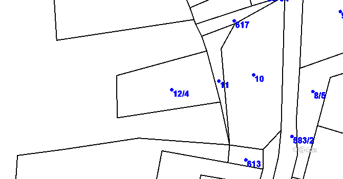Parcela st. 12/4 v KÚ Heřmaneč, Katastrální mapa