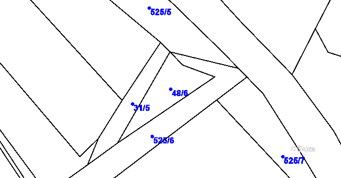 Parcela st. 48/6 v KÚ Heřmaneč, Katastrální mapa