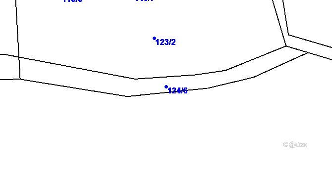 Parcela st. 124/6 v KÚ Heřmaneč, Katastrální mapa