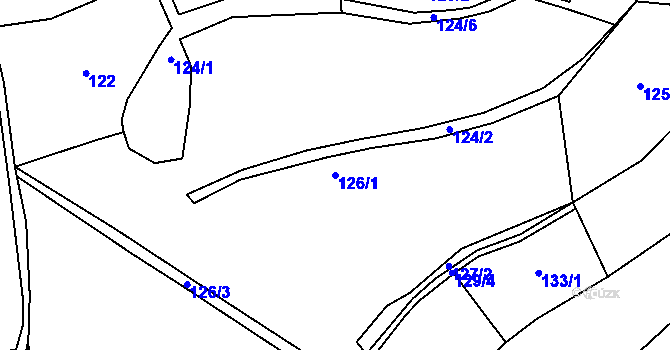 Parcela st. 126/1 v KÚ Heřmaneč, Katastrální mapa