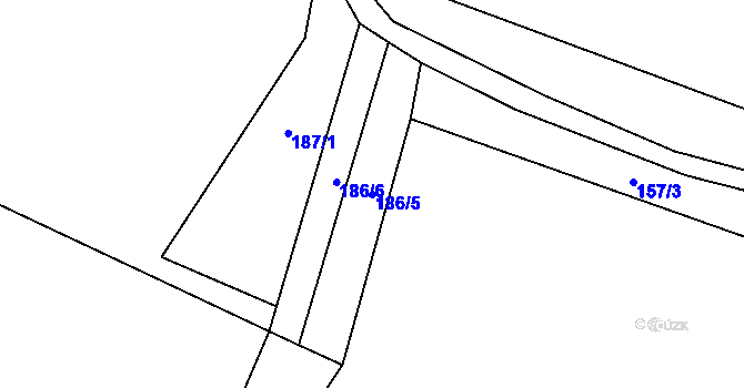 Parcela st. 186/5 v KÚ Heřmaneč, Katastrální mapa
