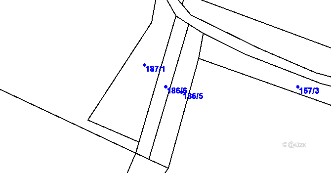 Parcela st. 186/6 v KÚ Heřmaneč, Katastrální mapa