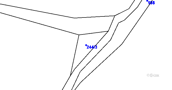 Parcela st. 244/3 v KÚ Heřmaneč, Katastrální mapa