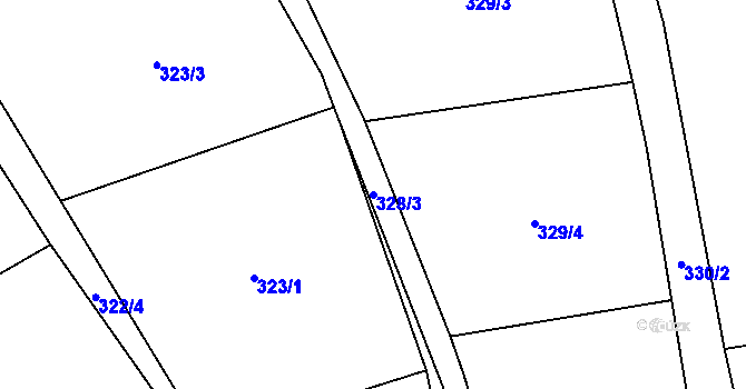 Parcela st. 328/3 v KÚ Heřmaneč, Katastrální mapa