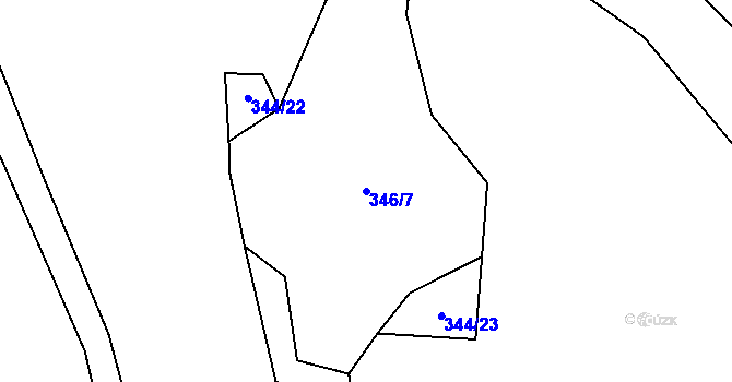 Parcela st. 346/7 v KÚ Heřmaneč, Katastrální mapa