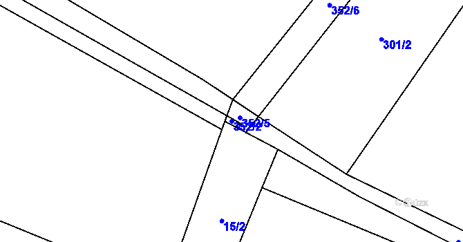 Parcela st. 352/2 v KÚ Heřmaneč, Katastrální mapa