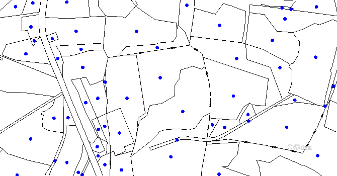 Parcela st. 375 v KÚ Heřmaneč, Katastrální mapa