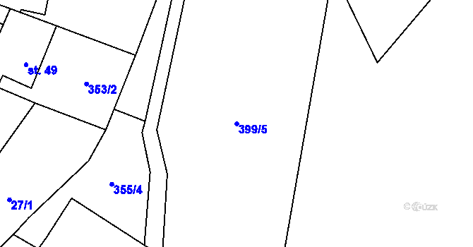 Parcela st. 399/5 v KÚ Heřmaneč, Katastrální mapa