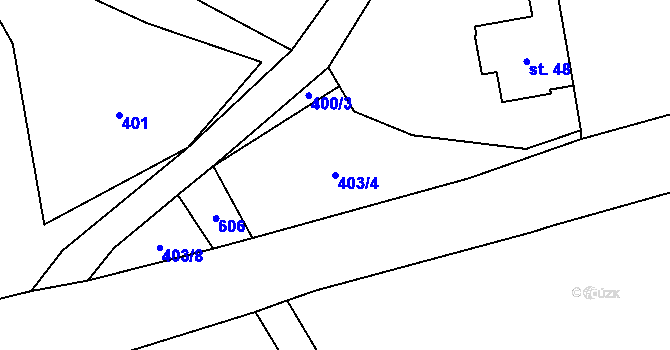 Parcela st. 403/4 v KÚ Heřmaneč, Katastrální mapa