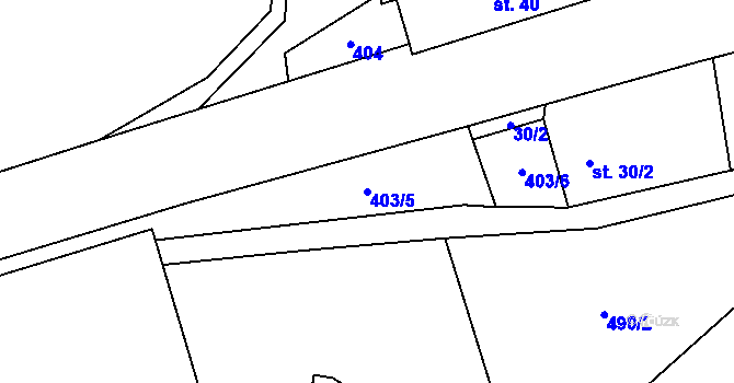 Parcela st. 403/5 v KÚ Heřmaneč, Katastrální mapa