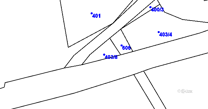 Parcela st. 403/8 v KÚ Heřmaneč, Katastrální mapa