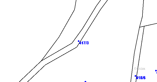 Parcela st. 417/3 v KÚ Heřmaneč, Katastrální mapa