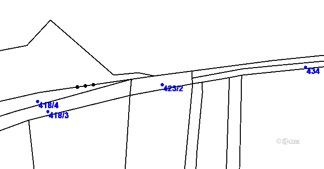 Parcela st. 423/2 v KÚ Heřmaneč, Katastrální mapa