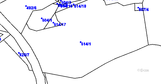 Parcela st. 514/1 v KÚ Heřmaneč, Katastrální mapa