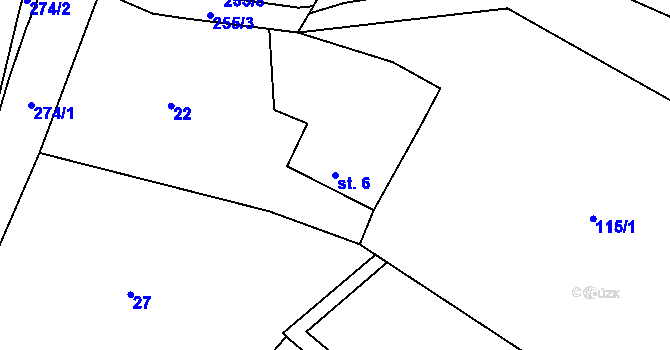 Parcela st. 6 v KÚ Maršov u Heřmanče, Katastrální mapa