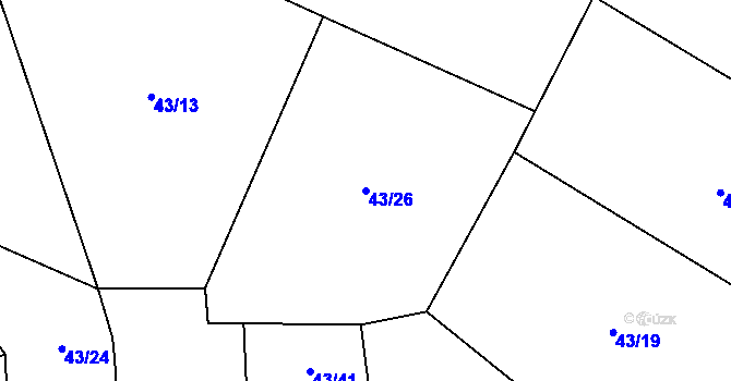Parcela st. 43/26 v KÚ Maršov u Heřmanče, Katastrální mapa