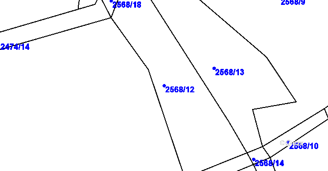 Parcela st. 2568/12 v KÚ Heřmanice v Podještědí, Katastrální mapa