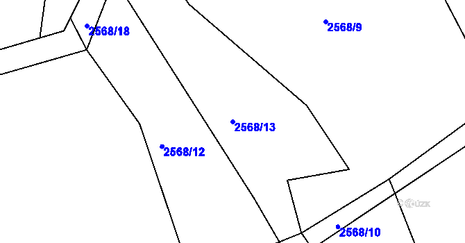 Parcela st. 2568/13 v KÚ Heřmanice v Podještědí, Katastrální mapa