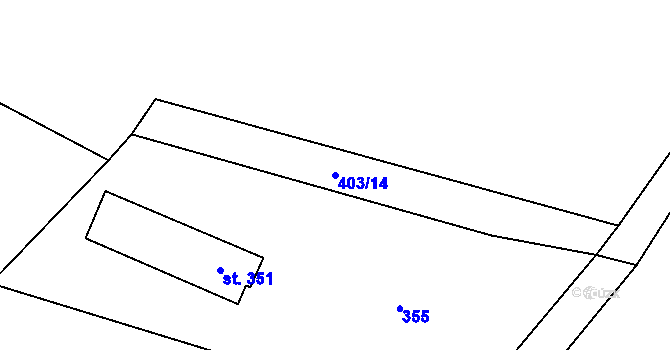 Parcela st. 403/14 v KÚ Heřmanice v Podještědí, Katastrální mapa