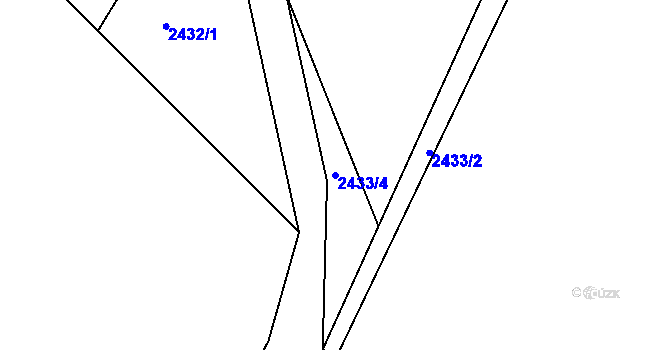 Parcela st. 2433/4 v KÚ Heřmanice v Podještědí, Katastrální mapa