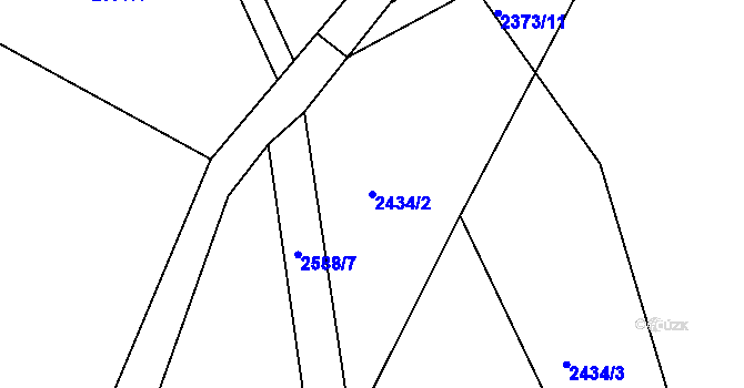 Parcela st. 2434/2 v KÚ Heřmanice v Podještědí, Katastrální mapa