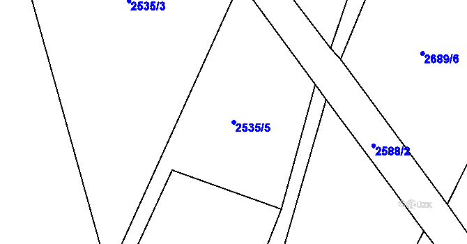 Parcela st. 2535/5 v KÚ Heřmanice v Podještědí, Katastrální mapa