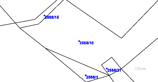 Parcela st. 2568/16 v KÚ Heřmanice v Podještědí, Katastrální mapa