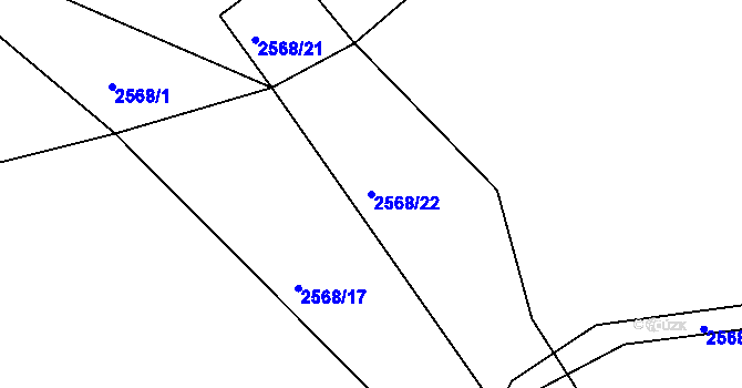 Parcela st. 2568/22 v KÚ Heřmanice v Podještědí, Katastrální mapa