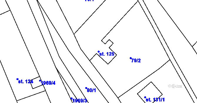 Parcela st. 125 v KÚ Heřmanice v Podještědí, Katastrální mapa