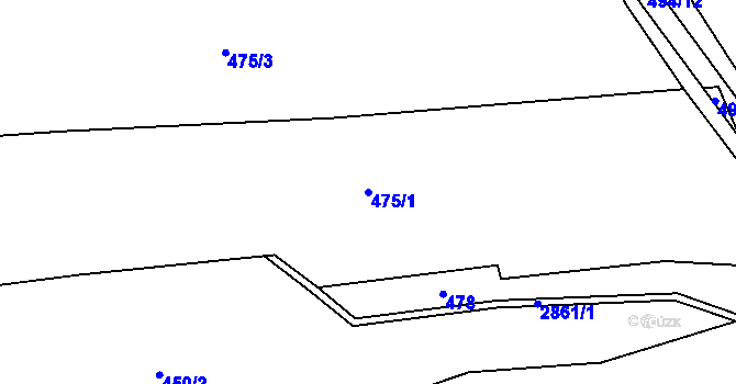 Parcela st. 475/1 v KÚ Heřmanice v Podještědí, Katastrální mapa