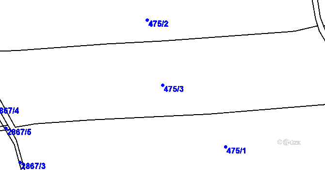 Parcela st. 475/3 v KÚ Heřmanice v Podještědí, Katastrální mapa