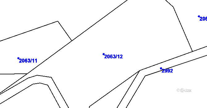 Parcela st. 2063/12 v KÚ Heřmanice v Podještědí, Katastrální mapa