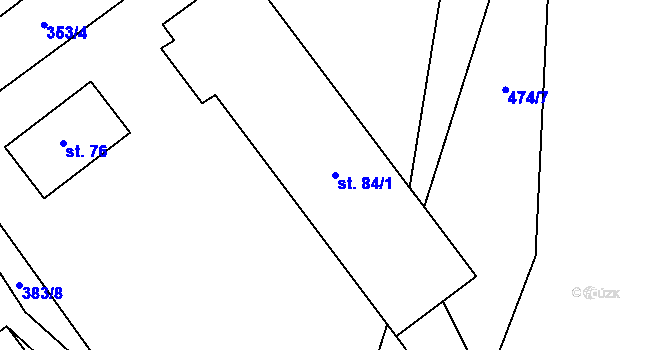 Parcela st. 84/1 v KÚ Brod nad Labem, Katastrální mapa